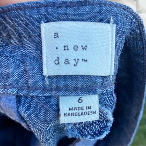 Chambray Cotton Blue High Rise Longline Shorts 🌿 - Picture 7 of 8